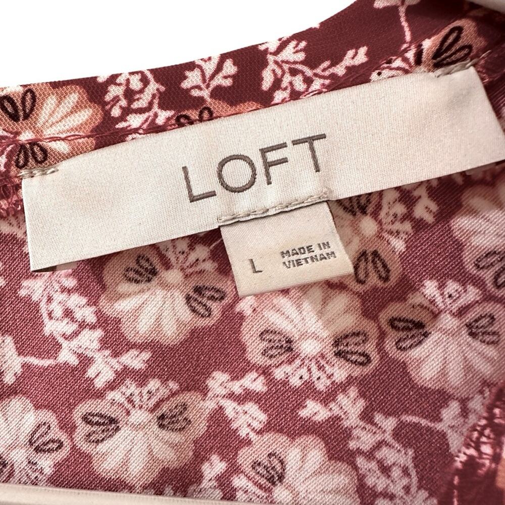 Loft Floral Drop Waist Swing Dress, size L - Picture 2 of 8